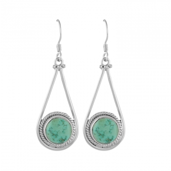 925 sterling silver turquoise dangle earrings